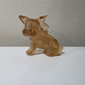 Boyd Glass Orangey Pink Parlour Pup Figurine